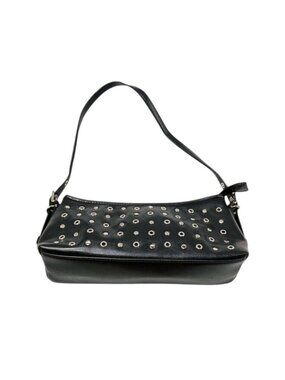 Relic Black Purse Under Shoulder Bag 8 in Drop Zipper Silver Circle